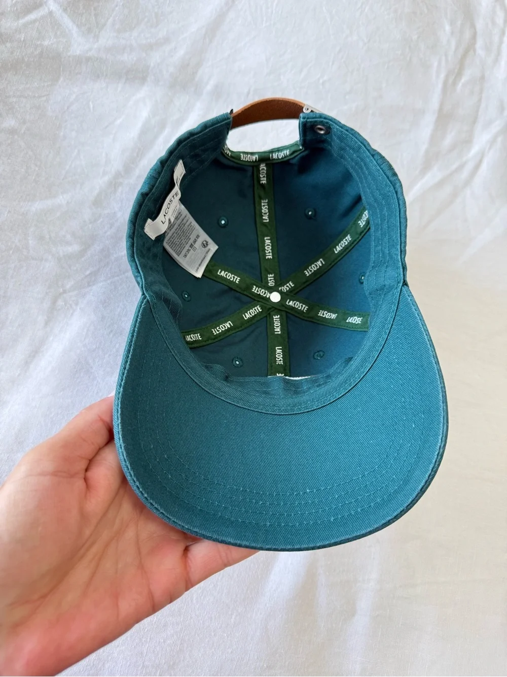 Lacoste | Mens OSFM | Teal Big Croc Cap Adjustable Strap Back Golf Hat